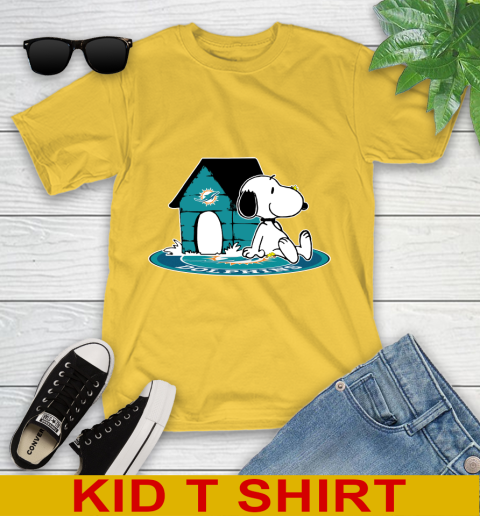NFL Football Miami Dolphins Snoopy The Peanuts Movie Shirt Youth T-Shirt 8