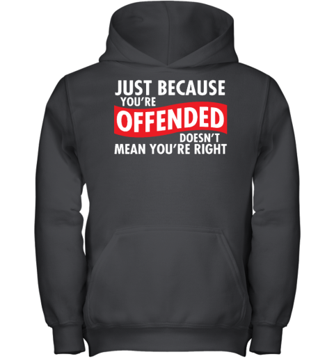Just Because You're Offended Doesn't Mean You're Right Youth Hoodie