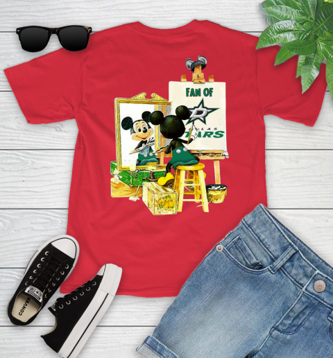 NHL Hockey Dallas Stars Mickey Drawing Shirt 104