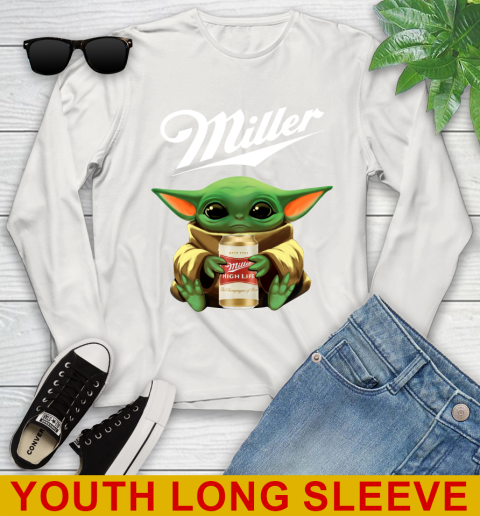 Star Wars Baby Yoda Hugs Miller High Life Beer Shirt 133