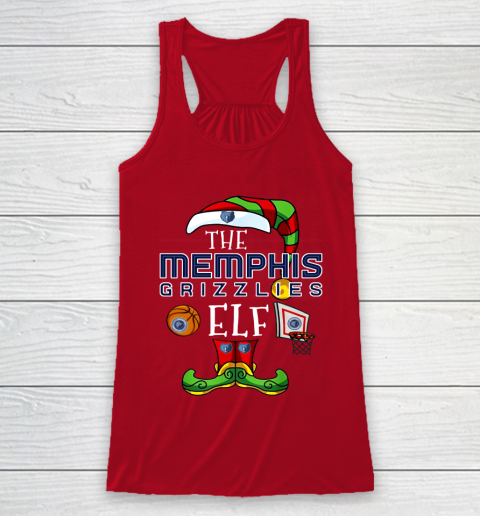 Memphis Grizzlies Christmas ELF Funny NBA Racerback Tank 4