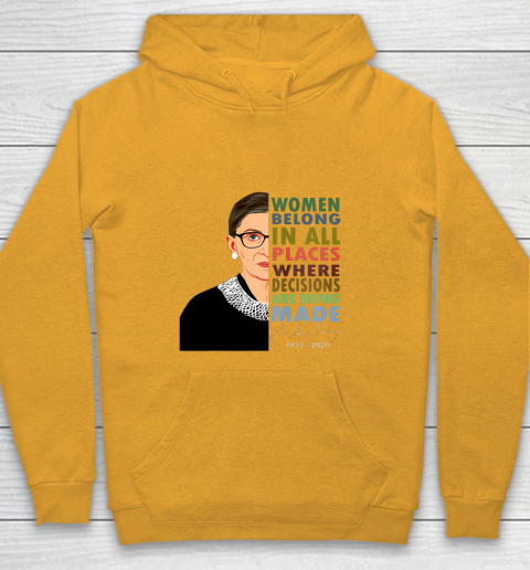 RBG Women Belong In All Places Ruth Bader Ginsburg Youth Hoodie 2