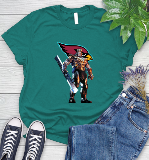 NFL Thanos Gauntlet Avengers Endgame Football Arizona Cardinals Women's T-Shirt 12
