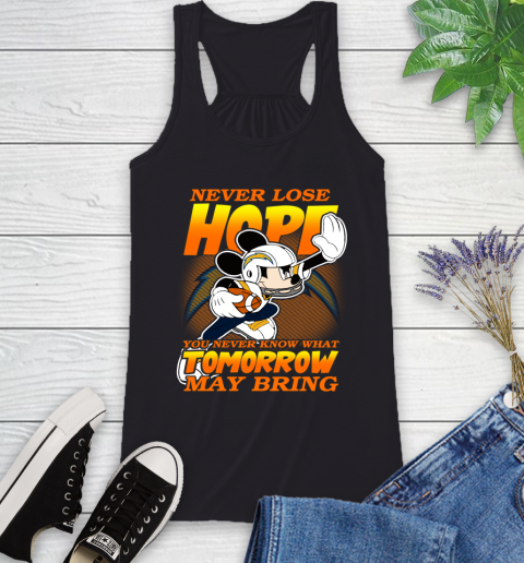 Los Angeles Chargers NFL Football Mickey Disney Never Lose Hope Racerback Tank