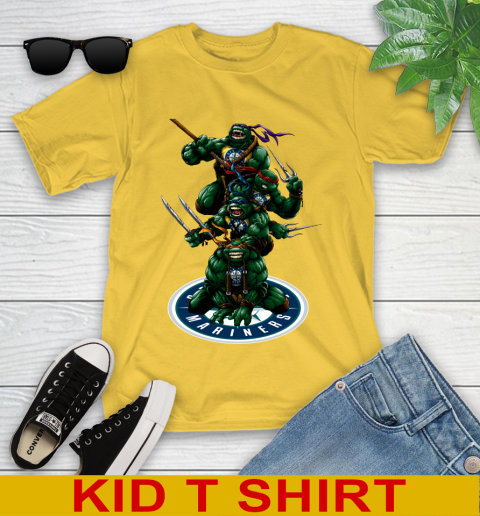 MLB Baseball Seattle Mariners Teenage Mutant Ninja Turtles Shirt Youth T-Shirt 8