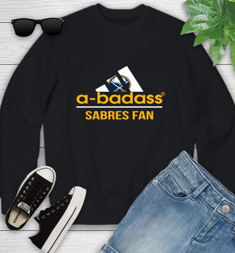 NHL A Badass Buffalo Sabres Fan Adidas Hockey Sports Youth Sweatshirt