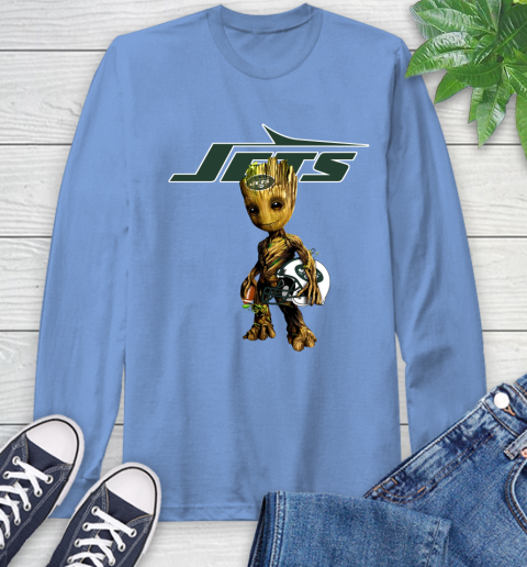New York Jets NFL Football Groot Marvel Guardians Of The Galaxy Long Sleeve T-Shirt 11