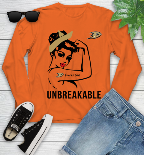 NHL Anaheim Ducks Girl Unbreakable Hockey Sports Youth Long Sleeve 2