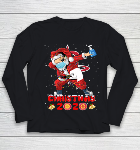 Houston Rockets Funny Santa Claus Dabbing Christmas 2020 NBA Youth Long Sleeve