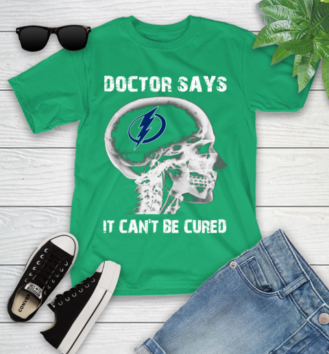 NHL Tampa Bay Lightning Hockey Skull It Can't Be Cured Shirt Youth T-Shirt 7