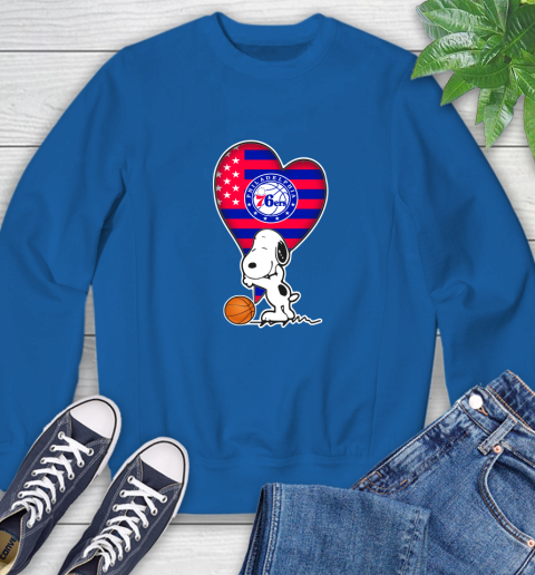 Philadelphia 76ers NBA Basketball The Peanuts Movie Adorable Snoopy Sweatshirt 8