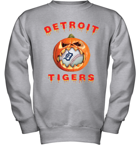 MLB Detroit Tigers Halloween Pumpkin Baseball Sports T Shirt