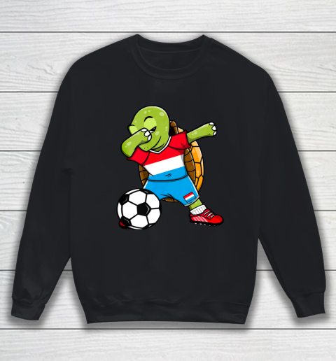 Dabbing Turtle Luxembourg Soccer Fans Jersey Flag Football Sweatshirt