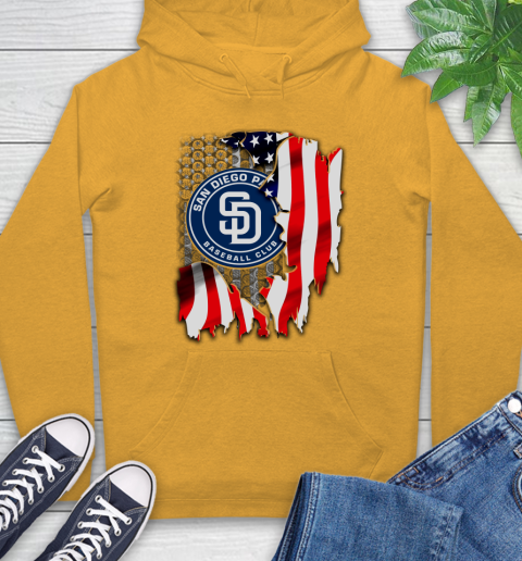 San Diego Padres MLB Baseball American Flag Hoodie 2