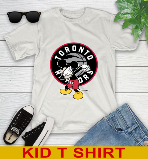 Toronto Raptors NBA Basketball Dabbing Mickey Disney Sports Youth T-Shirt 12