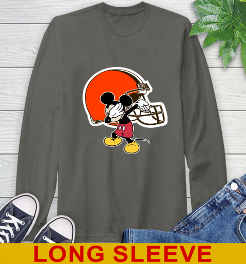 Cleveland Browns NFL Football Dabbing Mickey Disney Sports Long Sleeve T-Shirt 8