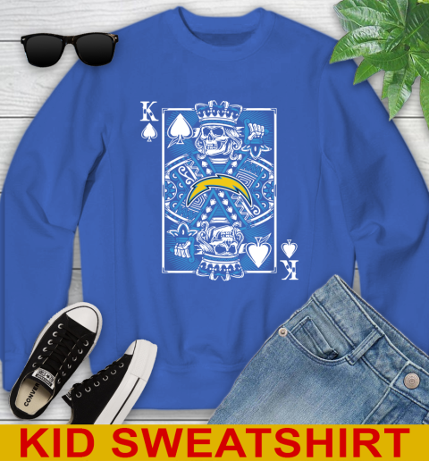 Los Angeles Chargers NFL Football The King Of Spades Death Cards Shirt Youth Sweatshirt 6