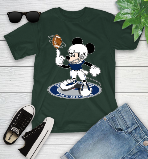 NFL Football New England Patriots Cheerful Mickey Disney Shirt Youth T-Shirt 5