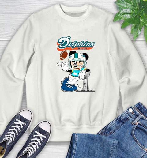 NFL Miami Dolphins Mickey Mouse Disney Super Bowl Football T Shirt Sweatshirt