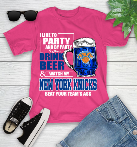 NBA Drink Beer and Watch My New York Knicks Beat Your Team's Ass Basketball Youth T-Shirt 11