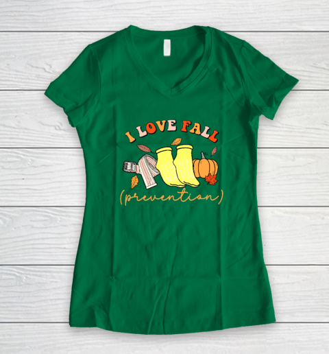 I Love Fall (Prevention) Women's V-Neck T-Shirt 3