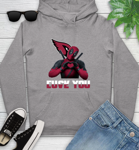 NHL Arizona Cardinals Deadpool Love You Fuck You Football Sports Youth Hoodie 6