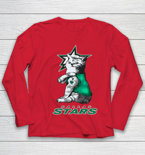 NHL My Cat Loves Dallas Stars Hockey Youth Long Sleeve - Image 9