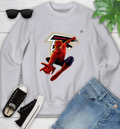 NFL Spider Man Avengers Endgame Football Atlanta Falcons Youth Sweatshirt 4