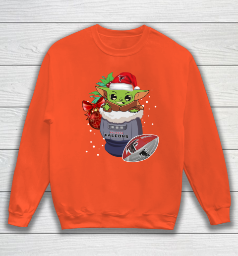 Atlanta Falcons Christmas Baby Yoda Star Wars Funny Happy NFL Sweatshirt 4