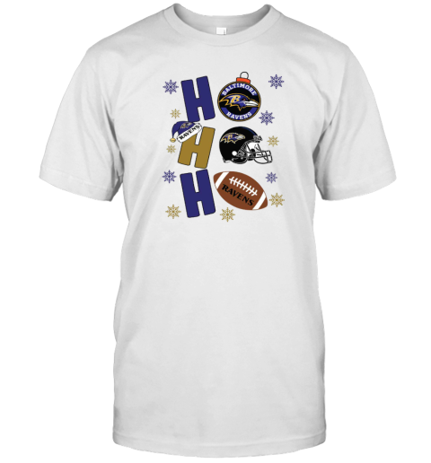 Baltimore Ravens Hohoho Santa Claus Christmas Football NFL T-Shirt