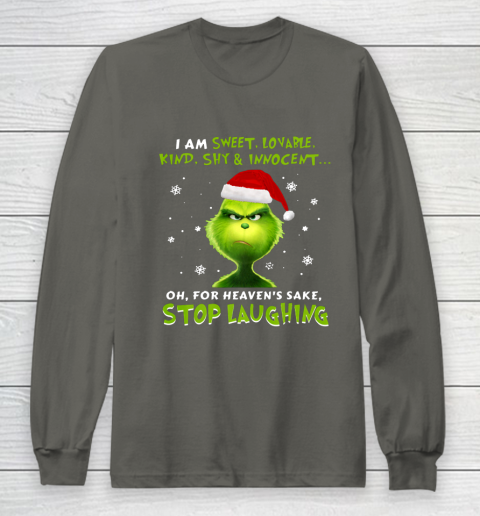 I Am Sweet Lovable Kind Shy Innocent Grinch Christmas Long Sleeve T-Shirt 5