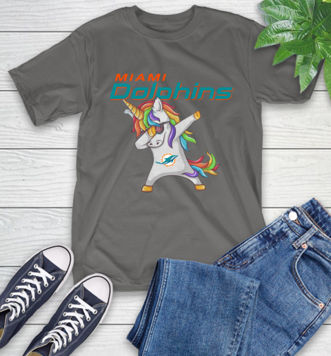 Miami Dolphins NFL Football Funny Unicorn Dabbing Sports T-Shirt 21