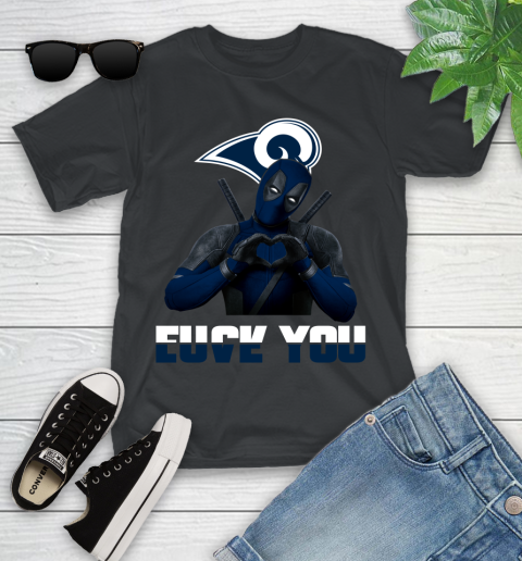 NHL Los Angeles Rams Deadpool Love You Fuck You Football Sports Youth T-Shirt