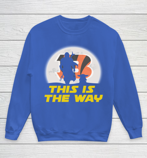 Cincinnati Bengals NFL Football Star Wars Yoda And Mandalorian This Is The Way Youth Sweatshirt 6