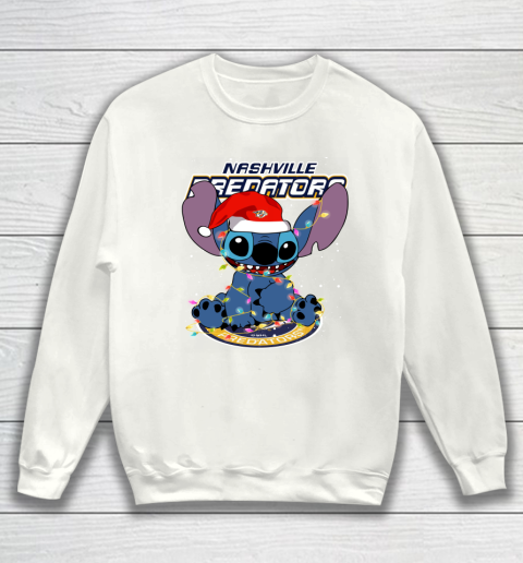 Nashville Predators NHL Hockey noel stitch Christmas Sweatshirt
