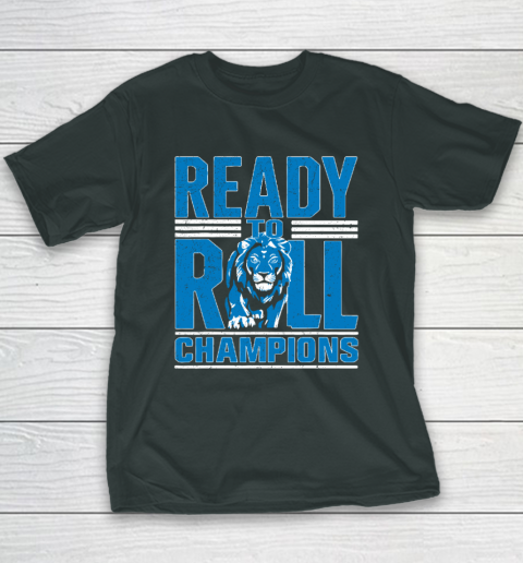 Detroit Ready To Roll Funny Lion Graphic Youth T-Shirt 3