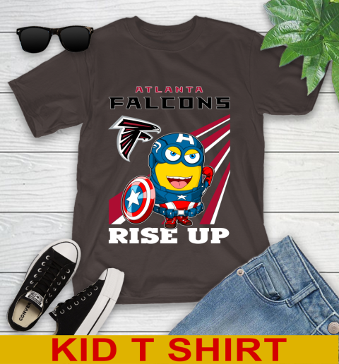 NFL Football Atlanta Falcons Captain America Marvel Avengers Minion Shirt Youth T-Shirt 6