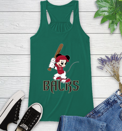 MLB Baseball Arizona Diamondbacks Cheerful Mickey Mouse Shirt Racerback Tank 7