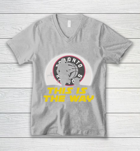 Toronto Raptors NBA Basketball Star Wars Yoda And Mandalorian This Is The Way V-Neck T-Shirt 3
