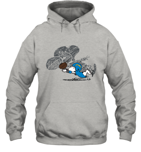 ciuv los angeles chargers snoopy plays the football game hoodie 23 front ash