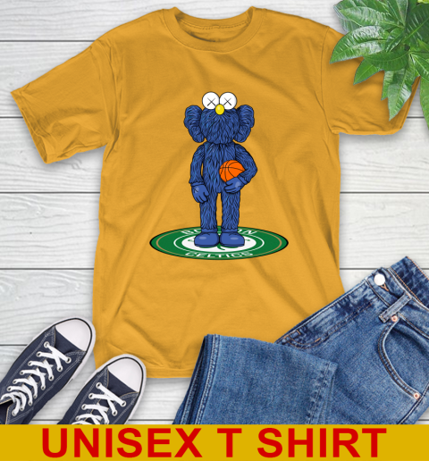 NBA Basketball Boston Celtics Kaws Bff Blue Figure Shirt T-Shirt 3