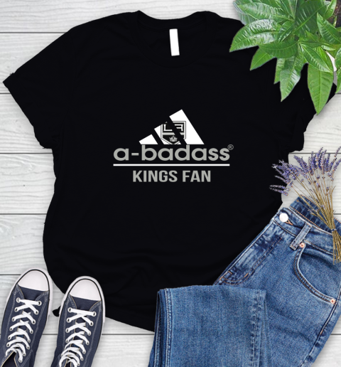 NHL A Badass Los Angeles Kings Fan Adidas Hockey Sports Women's T-Shirt