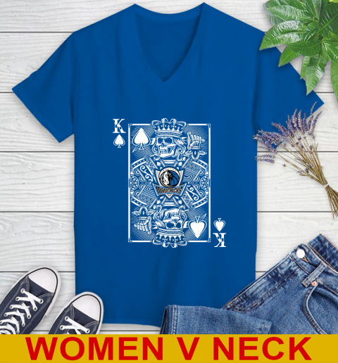 Dallas Mavericks NBA Basketball The King Of Spades Death Cards Shirt Women's V-Neck T-Shirt 9