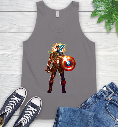 NFL Captain America Marvel Avengers Endgame Football Sports Miami Dolphins Tank Top 7