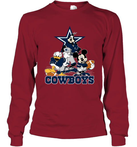 NFL Dallas Cowboys Mickey Mouse Donald Duck Goofy Football T Shirt