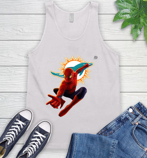 NFL Spider Man Avengers Endgame Football Miami Dolphins Tank Top