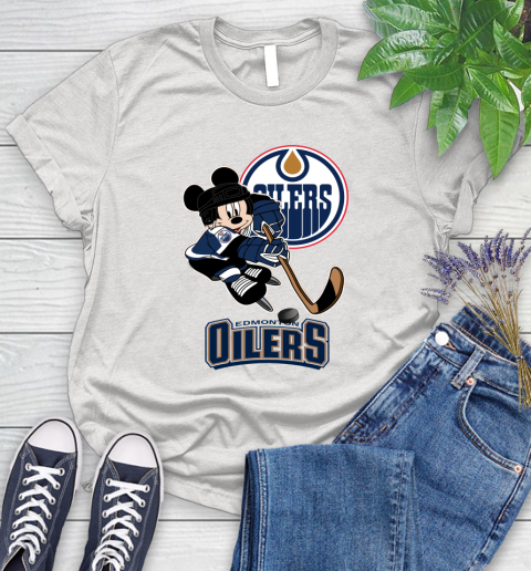 NHL Edmonton Oilers Mickey Mouse Disney Hockey T Shirt Women's T-Shirt