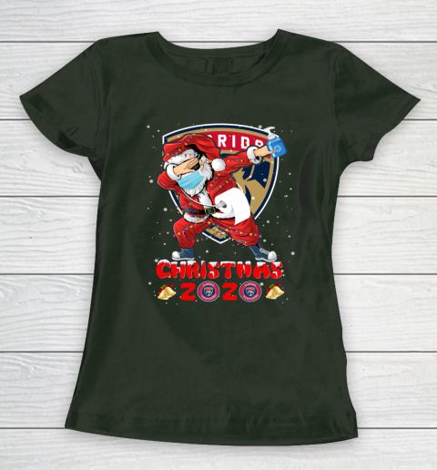 Florida Panthers Funny Santa Claus Dabbing Christmas 2020 NHL Women's T-Shirt 4