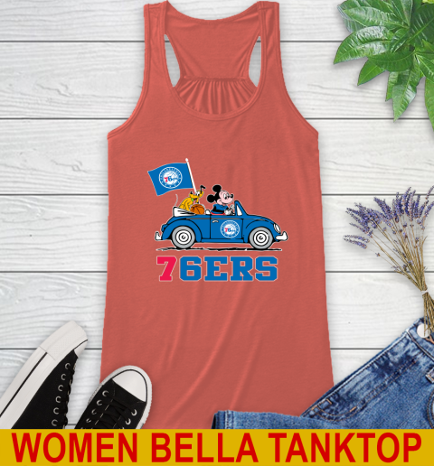 NBA Basketball Philadelphia 76ers Pluto Mickey Driving Disney Shirt Racerback Tank 4