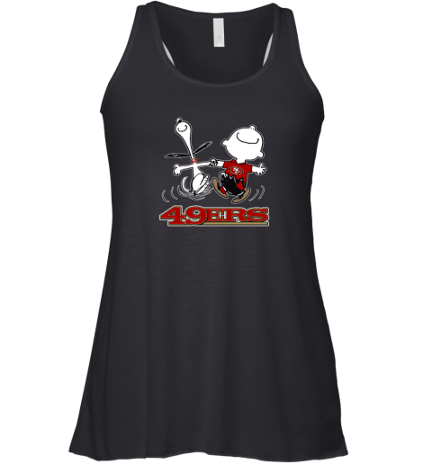 Snoopy And Charlie Brown Happy San Francisco 49ers Fans Racerback Tank